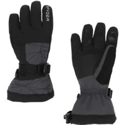 Spyder Boys Overweb Ski Glove 12 Spyder Boys Overweb Ski Glove -Sport Ski Equipment 197046 spyn overweb glv ebony l