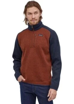 Patagonia Men's Better Sweater 1/4 Zip -Sport Ski Equipment 2122 patagonia mensbettersweaterquarterzip barnrednewnavy2