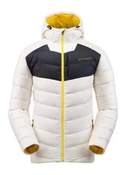Spyder Men's Timeless Hoodie Down Jacket - 2021 Model -Sport Ski Equipment fw2021 spyder menstimelesshoodiedownjacket white