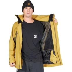 DC Shoes Men's Command 45K Jacket -Sport Ski Equipment fw23 dc menscommand45kjacket bronzemist 3