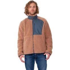 Obermeyer Men's Landry Sherpa Jacket -Sport Ski Equipment fw23 obermeyer menslandrysherpajacket saddle