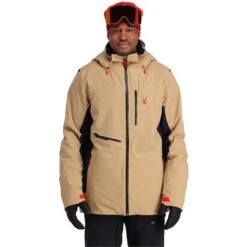 Spyder Men's Avid Jacket -Sport Ski Equipment fw23 spyder mensavidjacket tanninblack 1