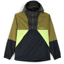 Spyder Men's Belford Windbreaker Anorak Jacket -Sport Ski Equipment fw23 spyder mensbelfordwindbreakeranorakjacket olivedrabbalck 3