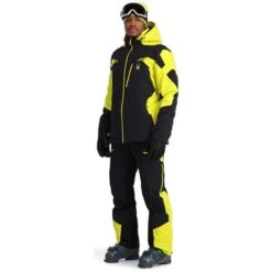 Spyder Men's Leader Jacket -Sport Ski Equipment fw23 spyder mensleadergtxjacket blackcitron 3
