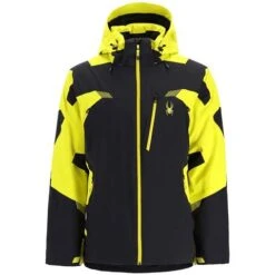 Spyder Men's Leader Jacket -Sport Ski Equipment fw23 spyder mensleadergtxjacket blackcitron 4