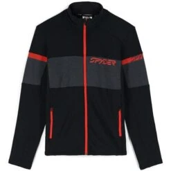 Spyder Men's Speed Full Zip Fleece Jacket -Sport Ski Equipment fw23 spyder mensspeedfullzipfleecejacket blackvolcano 1