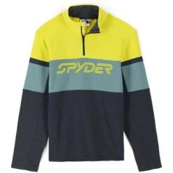 Spyder Men's Speed Half Zip Fleece Jacket -Sport Ski Equipment fw23 spyder mensspeedhalfzipfleecejacket ebonycitron 1