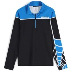 Spyder Men's Spirit Of '78 Zip T-Neck -Sport Ski Equipment fw23 spyder mensspiritof78ziptneck collegiateblack 1